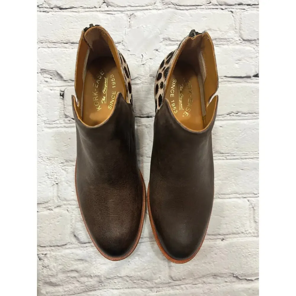 NEW Kork Ease Renny Booties brown Animal Print size 8 Calf Hair & Leather - Picture 6 of 12